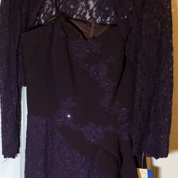 Ideas by Barbara Mother of the Bride Evening Dress Plump/Purple 5252--16 Size M - Picture 5 of 10